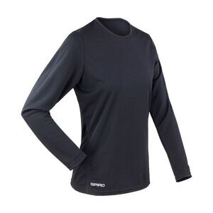 Spiro Womens/Ladies Performance Long-Sleeved T-Shirt / Black